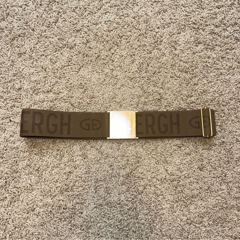 Goldbergh Ski Belt Logo Marmottes Tan Gold Metallic for Ski Pants, ski suit